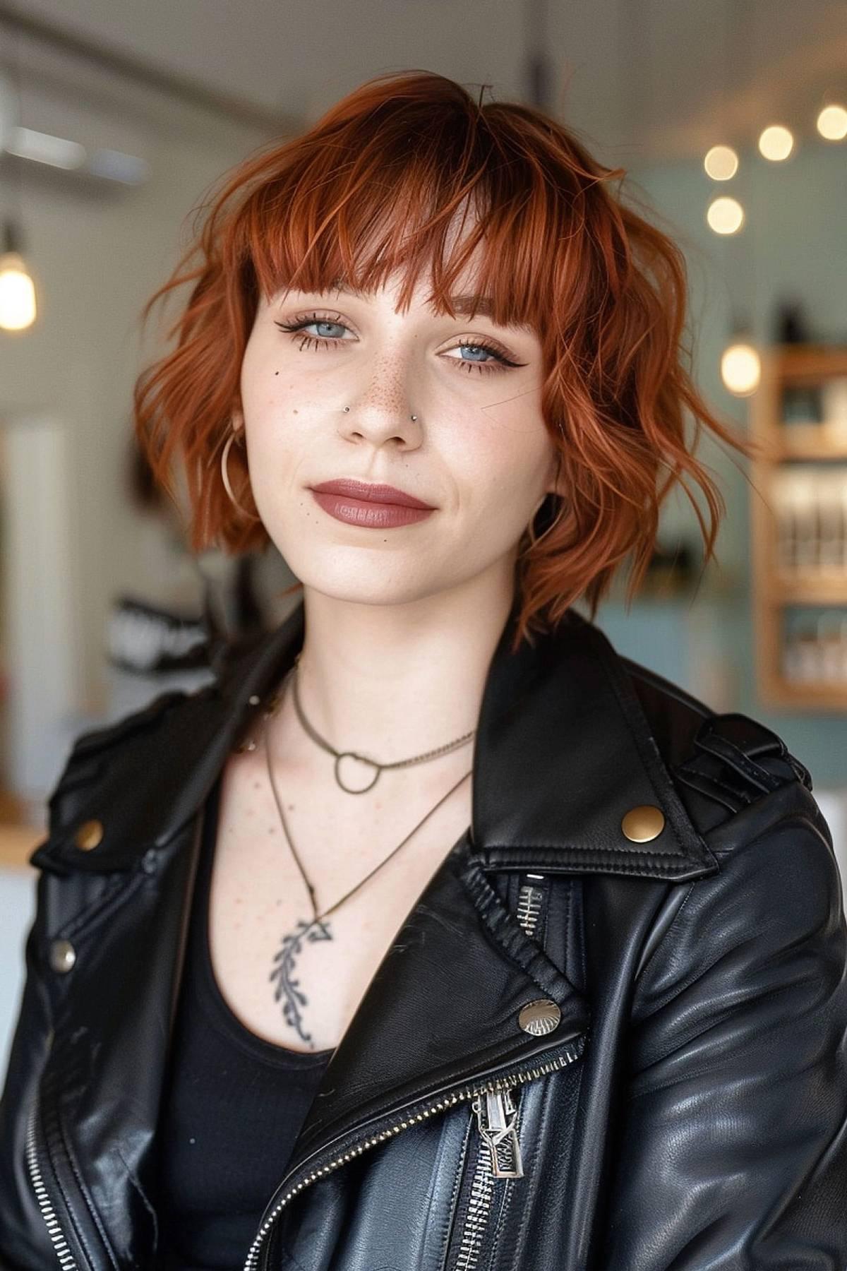 fiery red shag with fringe
