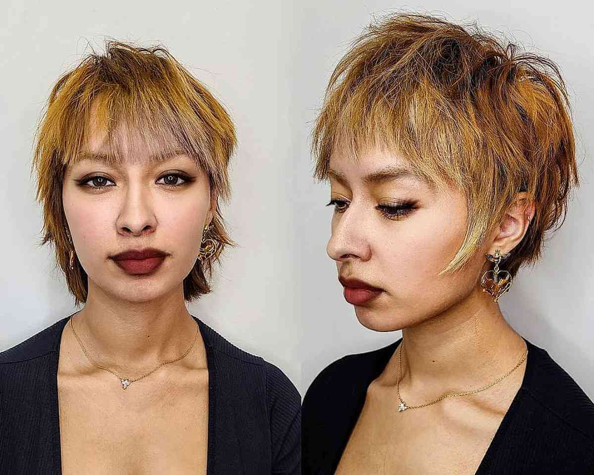Short Edgy Disheveled Pixie Shag